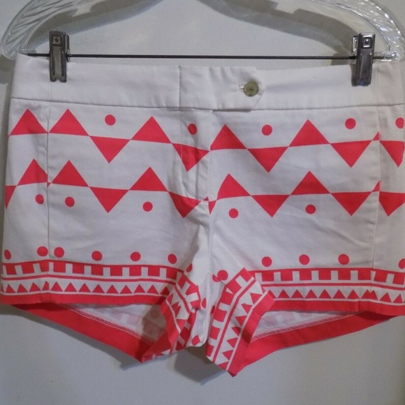 J. Crew Pants - COPY - J. CREW Coral and Ivory Geometric Shorts, 2 NEW